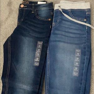 Two pairs of Justice girls jeans